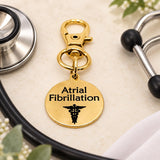 Atrial Fibrillation Goldtone Clip On Medical Charm