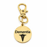 Dementia Medical Goldtone Clip On Charm