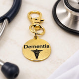 Dementia Medical Goldtone Clip On Charm