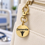 Dementia Medical Goldtone Clip On Charm
