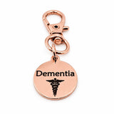 Dementia Medical Rose Goldtone Clip On Charm