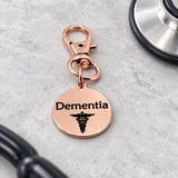 Dementia Medical Rose Goldtone Clip On Charm