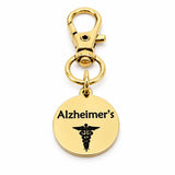 Alzheimers Medical Goldtone Clip On Charm