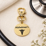 Alzheimers Medical Goldtone Clip On Charm