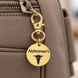 Alzheimers Medical Goldtone Clip On Charm