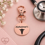 Alzheimers Medical Rose Goldtone Clip On Charm