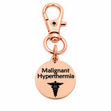 Malignant Hyperthermia Rose Goldtone Clip On Charm