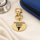 Anaphylaxis Carries EpiPen Goldtone Clip On Charm