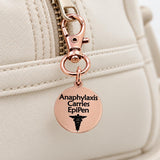 Anaphylaxis Carries EpiPen Rose Goldtone Charm