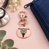 Anaphylaxis Carries EpiPen Rose Goldtone Charm