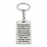 Granddaughter Courage Encouragement Keychain