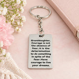 Granddaughter Courage Encouragement Keychain