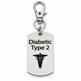 Diabetic Type 2 Medical Clip On Charm