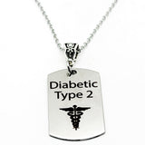 Diabetic Type 2 Medical Notice Necklace