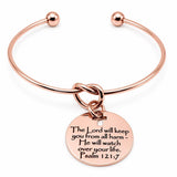Christian Protection Rose Goldtone Cuff Bracelet