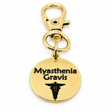 Myasthenia Gravis Notice Goldtone Clip On Charm