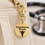 Myasthenia Gravis Notice Goldtone Clip On Charm