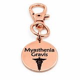 Myasthenia Gravis Rose Goldtone Clip On Charm