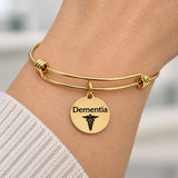 Dementia Goldtone Medical Charm Bracelet