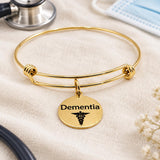 Dementia Goldtone Medical Charm Bracelet