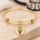 Sickle Cell Disease Goldtone Charm Bracelet