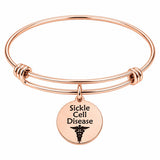 Sickle Cell Disease Rose Goldtone Charm Bracelet