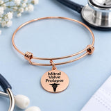 Mitral Valve Prolapse Rose Goldtone Charm Bracelet