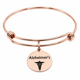 Alzheimers Rose Goldtone Medical Charm Bracelet