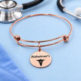 Alzheimers Rose Goldtone Medical Charm Bracelet