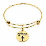 Malignant Hyperthermia Goldtone Charm Bracelet