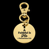 Faithful Is He Goldtone Clip On Charm