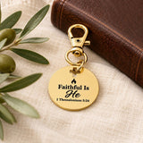 Faithful Is He Goldtone Clip On Charm