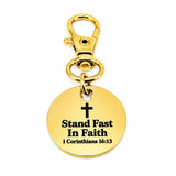 Stand Fast In Faith Goldtone Clip On Charm