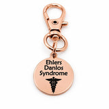 Ehlers Danlos Syndrome Rose Goldtone Clip On Charm