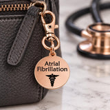 Atrial Fibrillation Rose Goldtone Clip On Charm