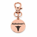 Alzheimers Medical Rose Goldtone Clip On Charm