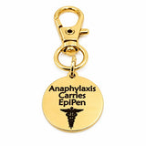 Anaphylaxis Carries EpiPen Goldtone Clip On Charm