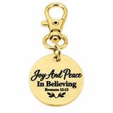 Joy And Peace In Believing Goldtone Clip On Charm