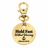 Hold Fast Without Wavering Goldtone Clip On Charm