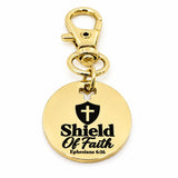 Shield Of Faith Goldtone Clip On Charm