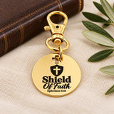 Shield Of Faith Goldtone Clip On Charm