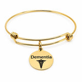 Dementia Goldtone Medical Charm Bracelet