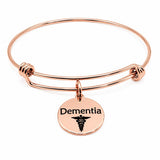 Dementia Rose Goldtone Medical Charm Bracelet