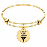 Sickle Cell Disease Goldtone Charm Bracelet