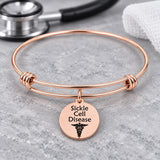 Sickle Cell Disease Rose Goldtone Charm Bracelet