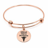 Mitral Valve Prolapse Rose Goldtone Charm Bracelet