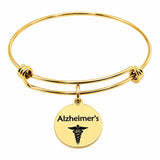 Alzheimers Goldtone Medical Charm Bracelet