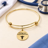Malignant Hyperthermia Goldtone Charm Bracelet