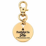 Faithful Is He Goldtone Clip On Charm