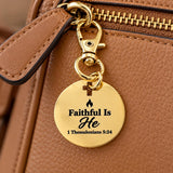 Faithful Is He Goldtone Clip On Charm